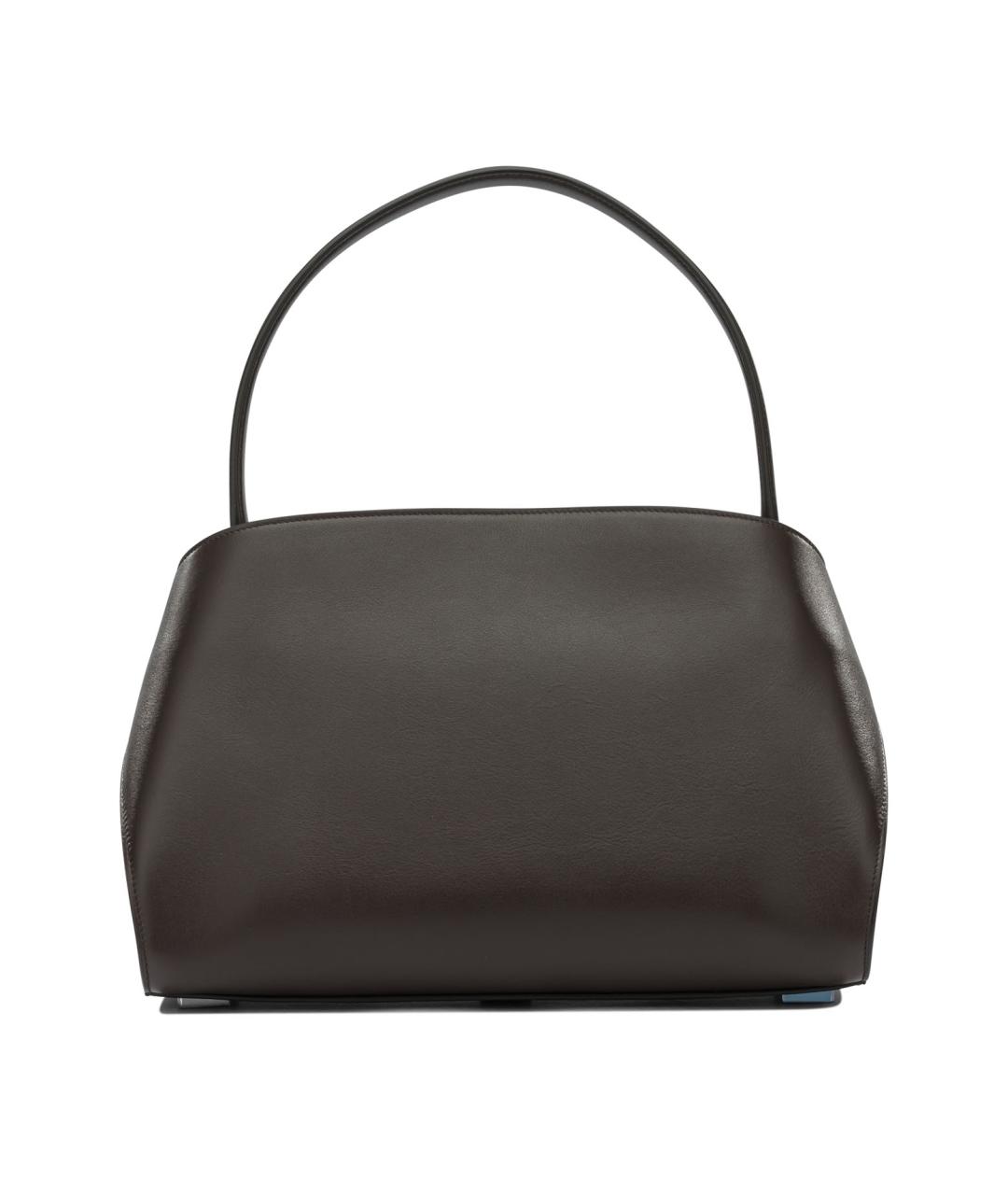 FERRAGAMO Коричневая кожаная сумка с короткими ручками, фото 3