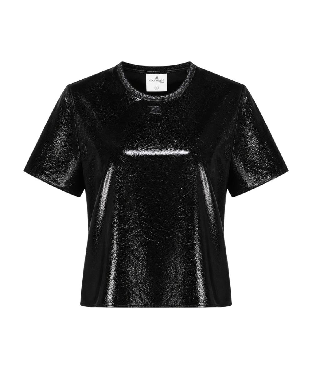 COURREGES Черная вискозная футболка, фото 1
