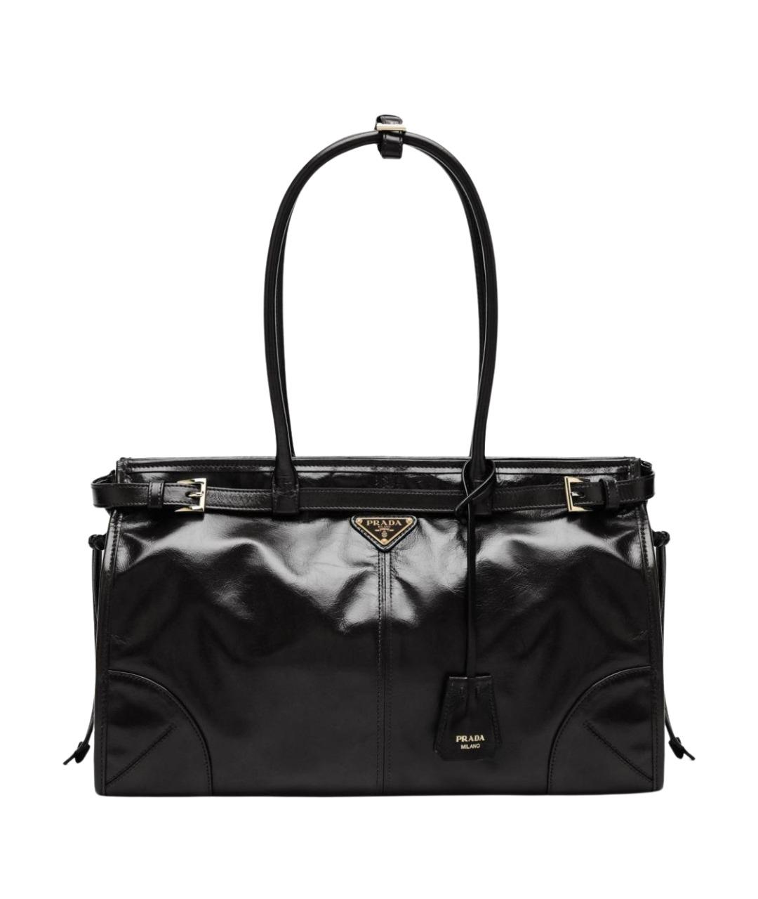 PRADA Черная кожаная сумка тоут, фото 1