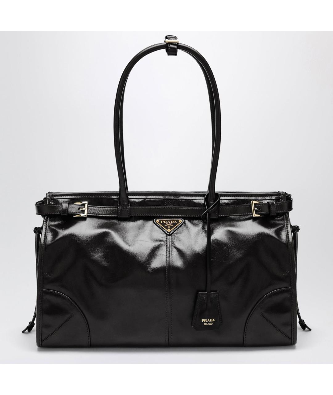 PRADA Черная кожаная сумка тоут, фото 3