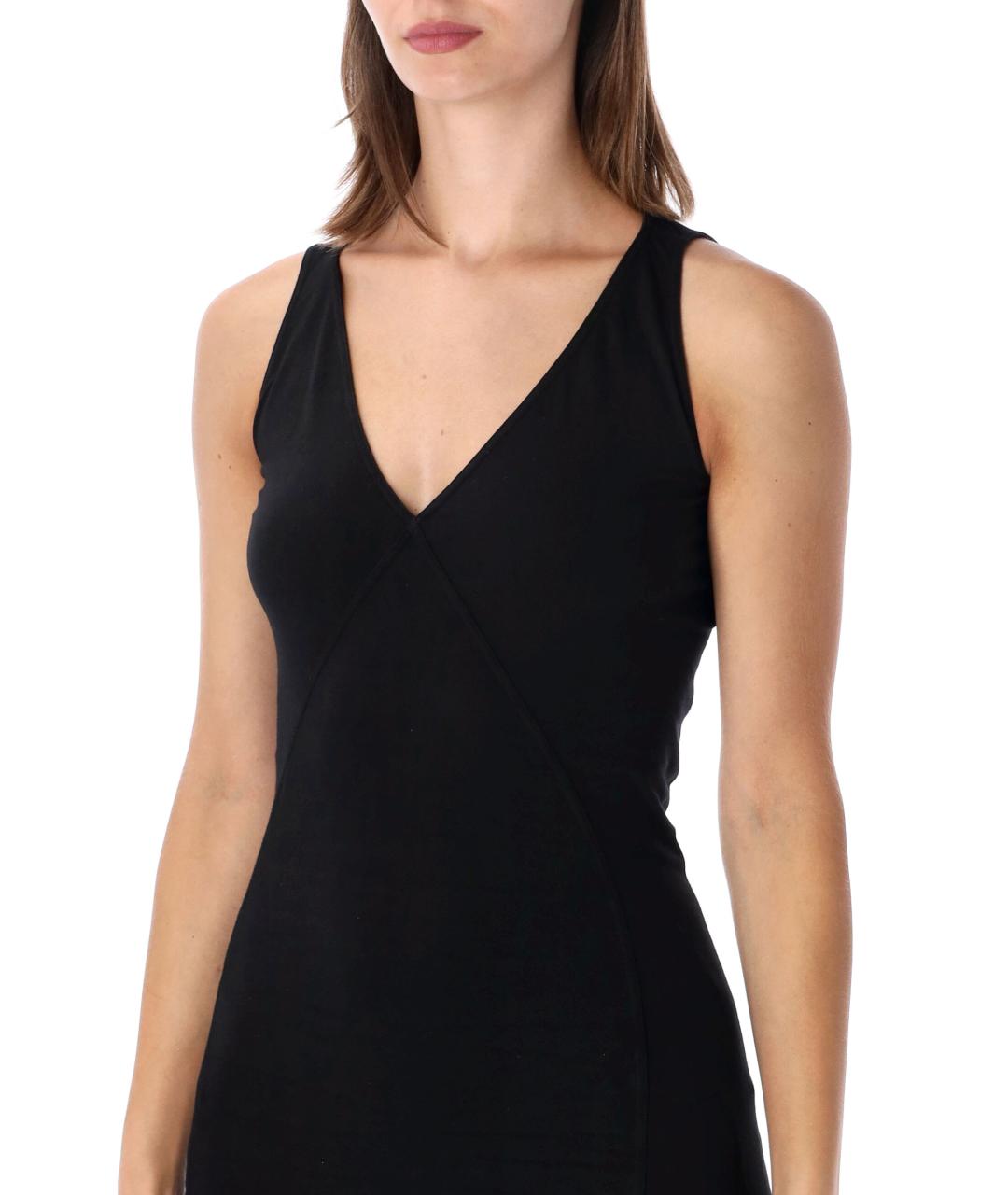 RICK OWENS Черное хлопковое повседневное платье, фото 3