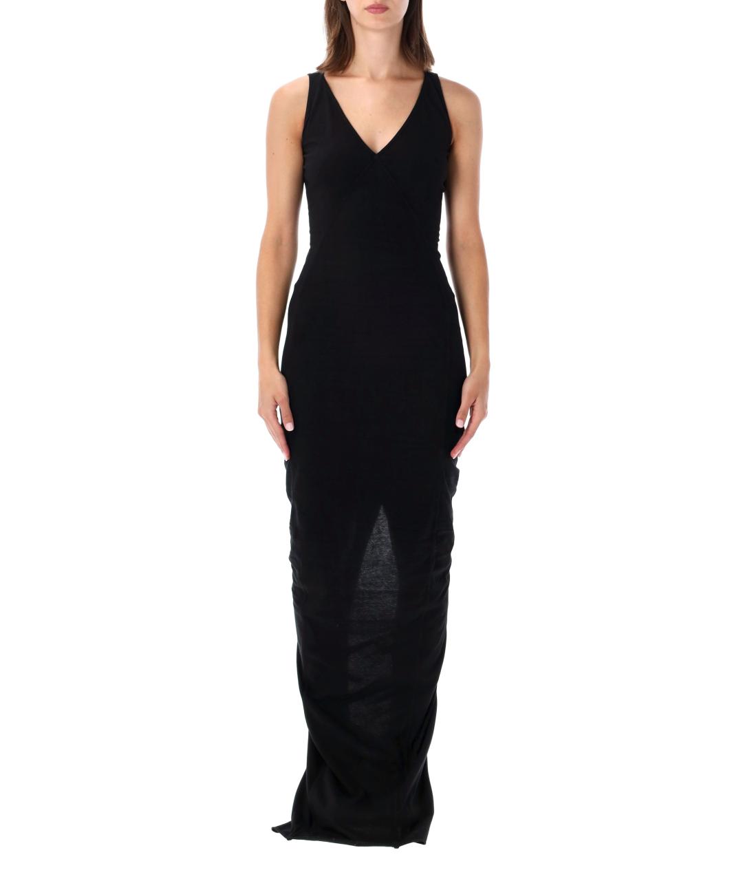 RICK OWENS Черное хлопковое повседневное платье, фото 4