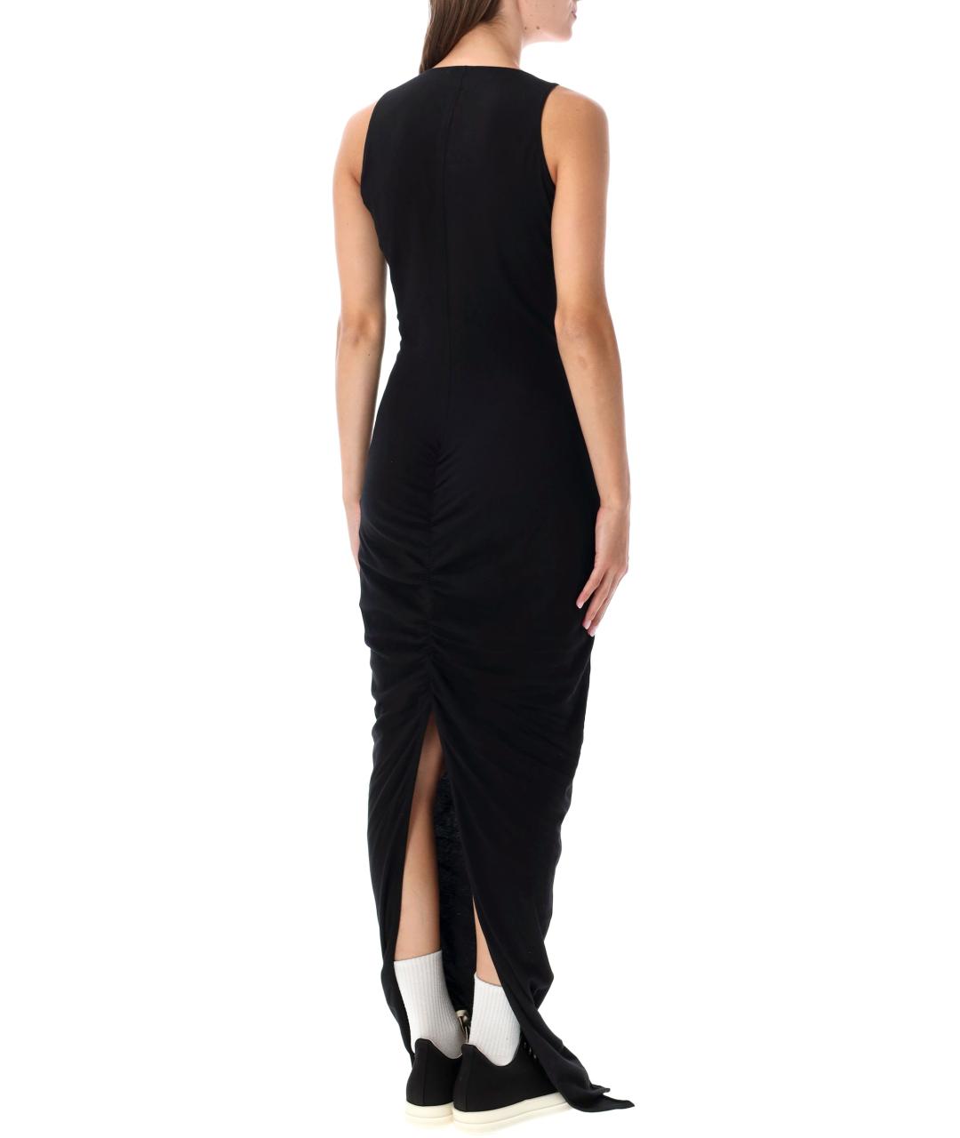 RICK OWENS Черное хлопковое повседневное платье, фото 2