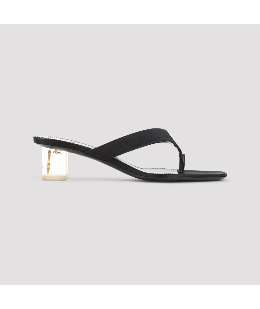 SAINT LAURENT Черные текстильные мюли, фото 2