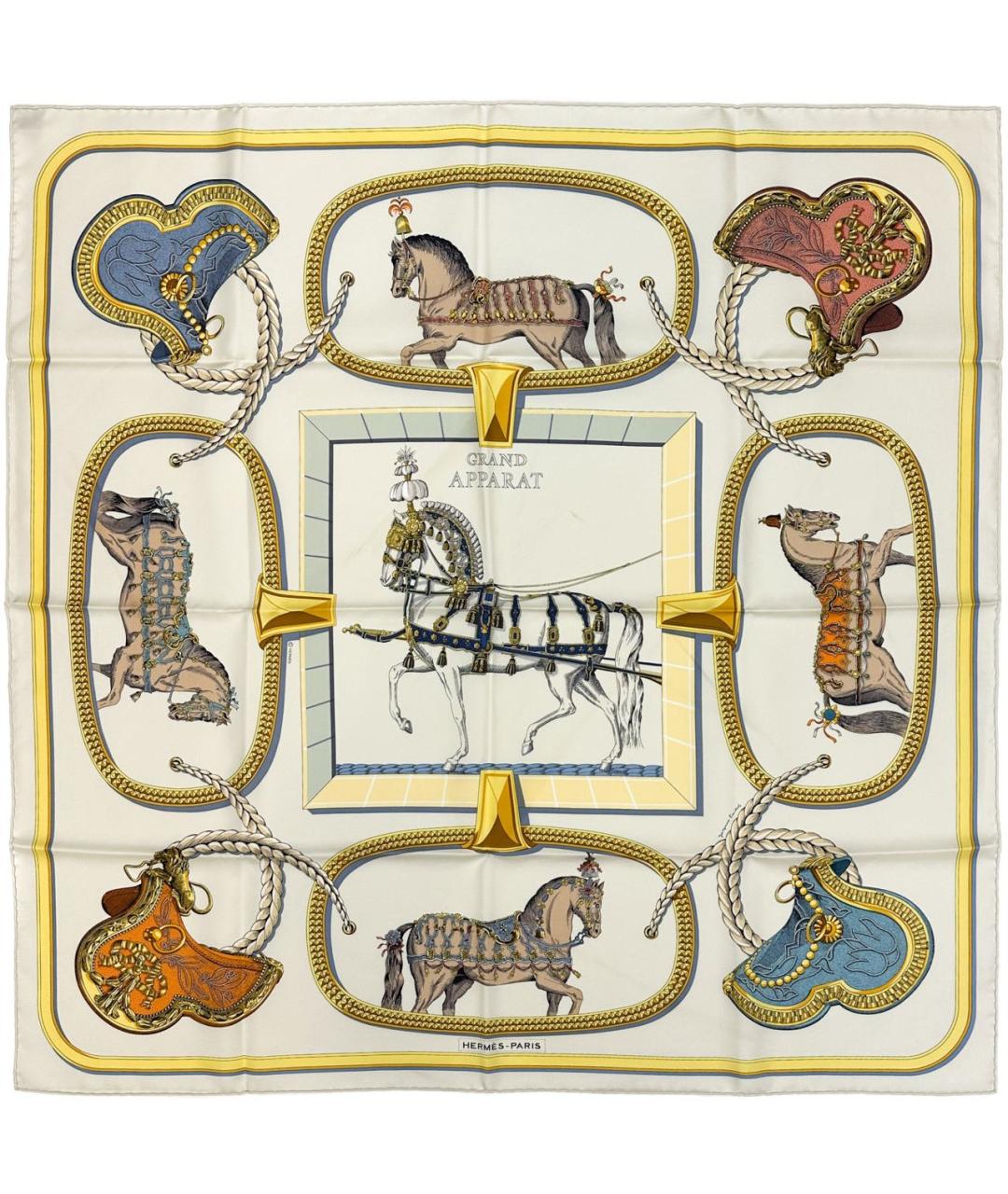HERMES Мульти шелковый платок, фото 9