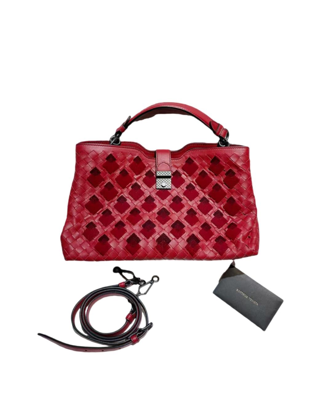BOTTEGA VENETA Красная кожаная сумка через плечо, фото 6