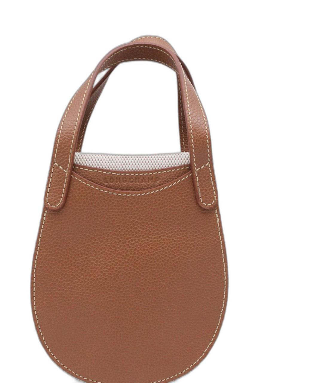 LONGCHAMP Бежевая кожаная сумка через плечо, фото 3