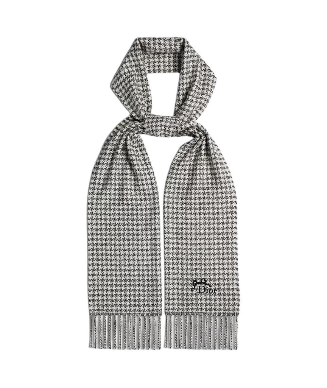 CHRISTIAN DIOR Серый шарф, фото 2
