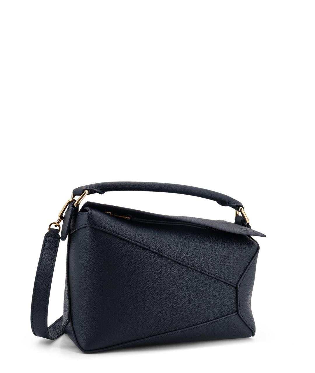 LOEWE Темно-синяя кожаная сумка через плечо, фото 3