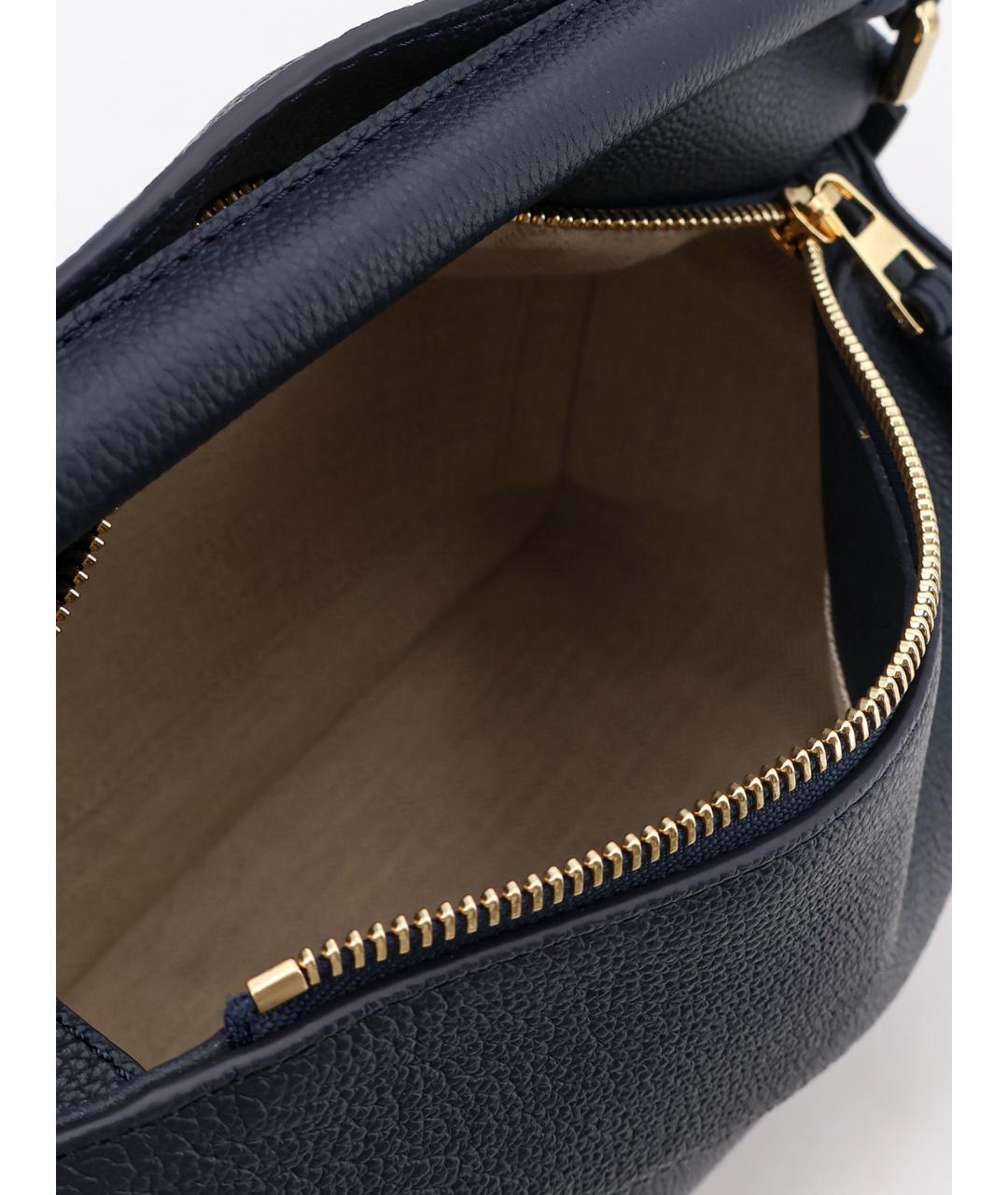 LOEWE Темно-синяя кожаная сумка через плечо, фото 4