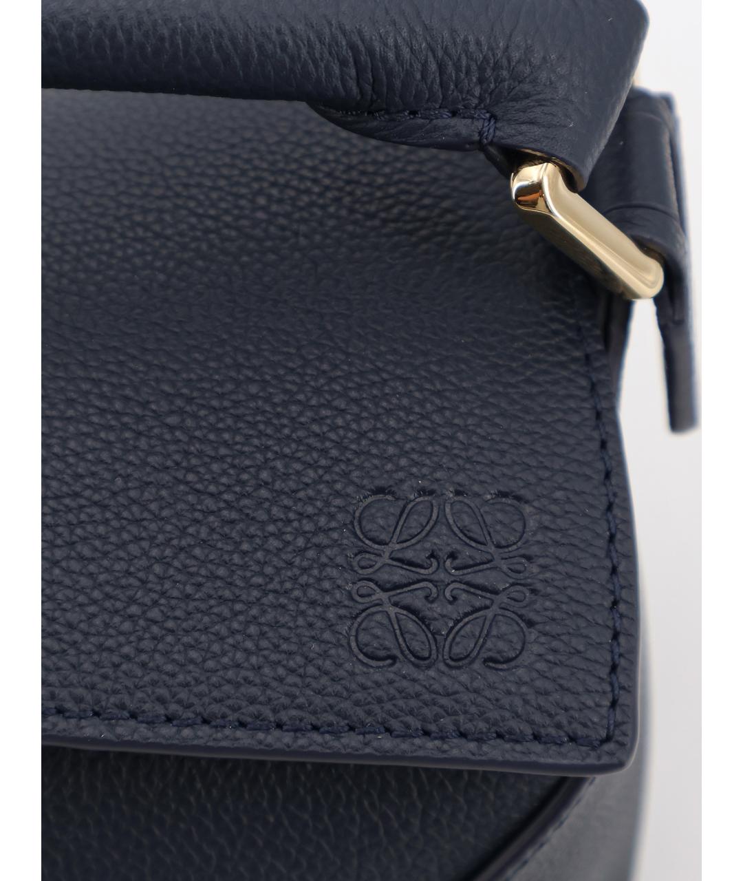 LOEWE Темно-синяя кожаная сумка через плечо, фото 5