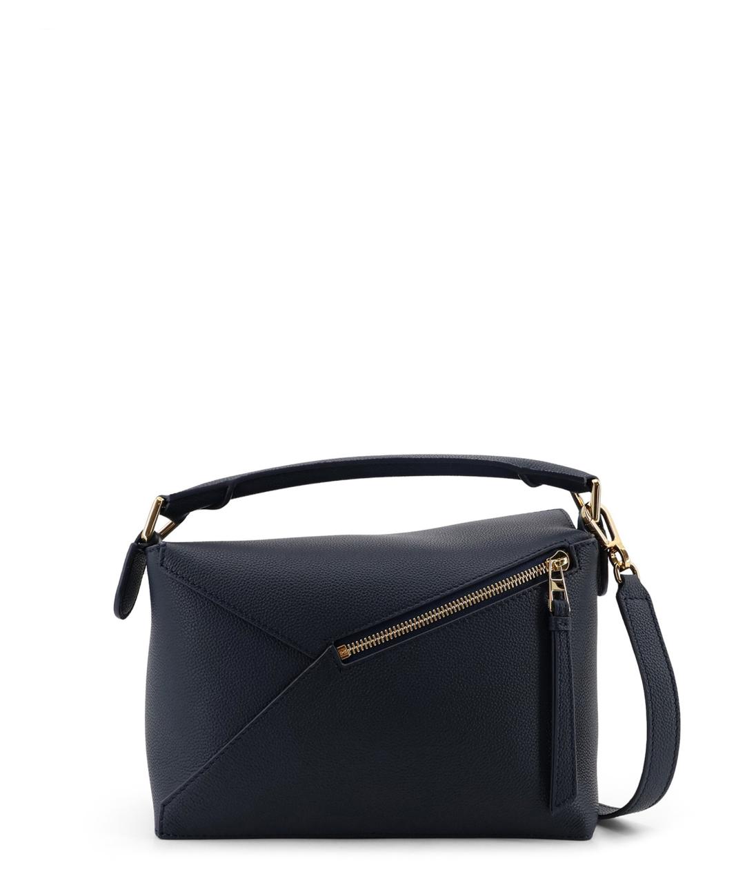 LOEWE Темно-синяя кожаная сумка через плечо, фото 2