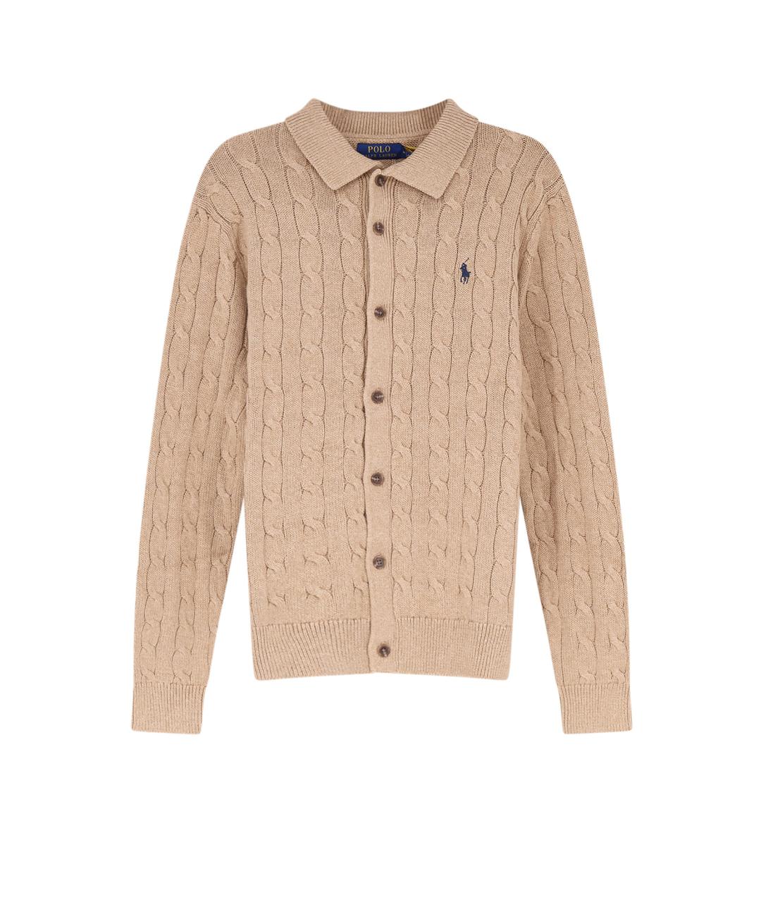 POLO RALPH LAUREN Бежевый хлопковый кардиган, фото 1
