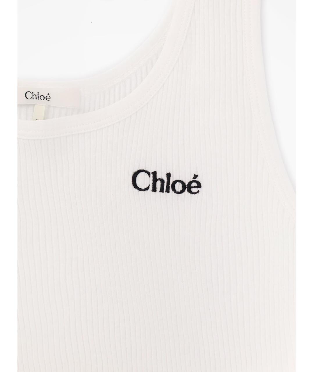 CHLOE Белая хлопковая майка, фото 3