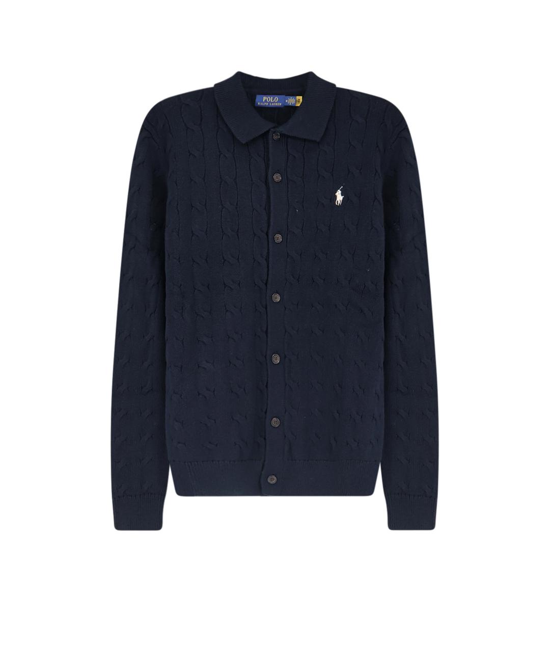 POLO RALPH LAUREN Темно-синий хлопковый кардиган, фото 1