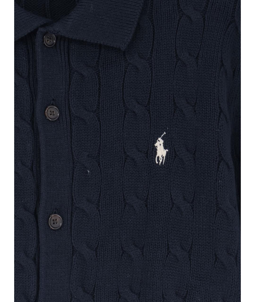 POLO RALPH LAUREN Темно-синий хлопковый кардиган, фото 3