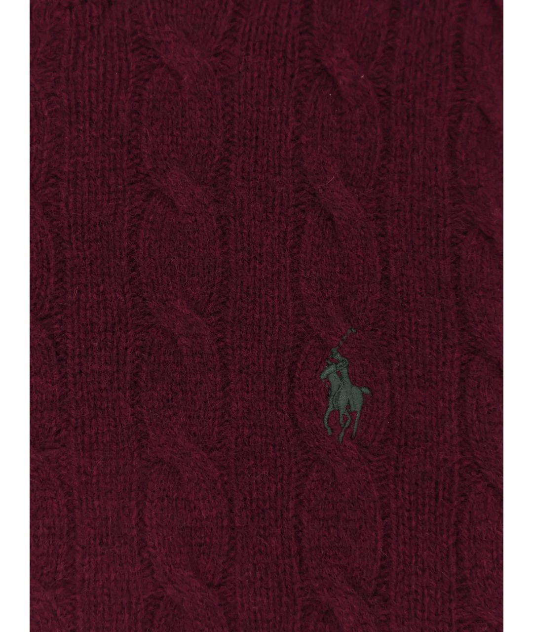 POLO RALPH LAUREN Бордовый шерстяной джемпер / свитер, фото 3