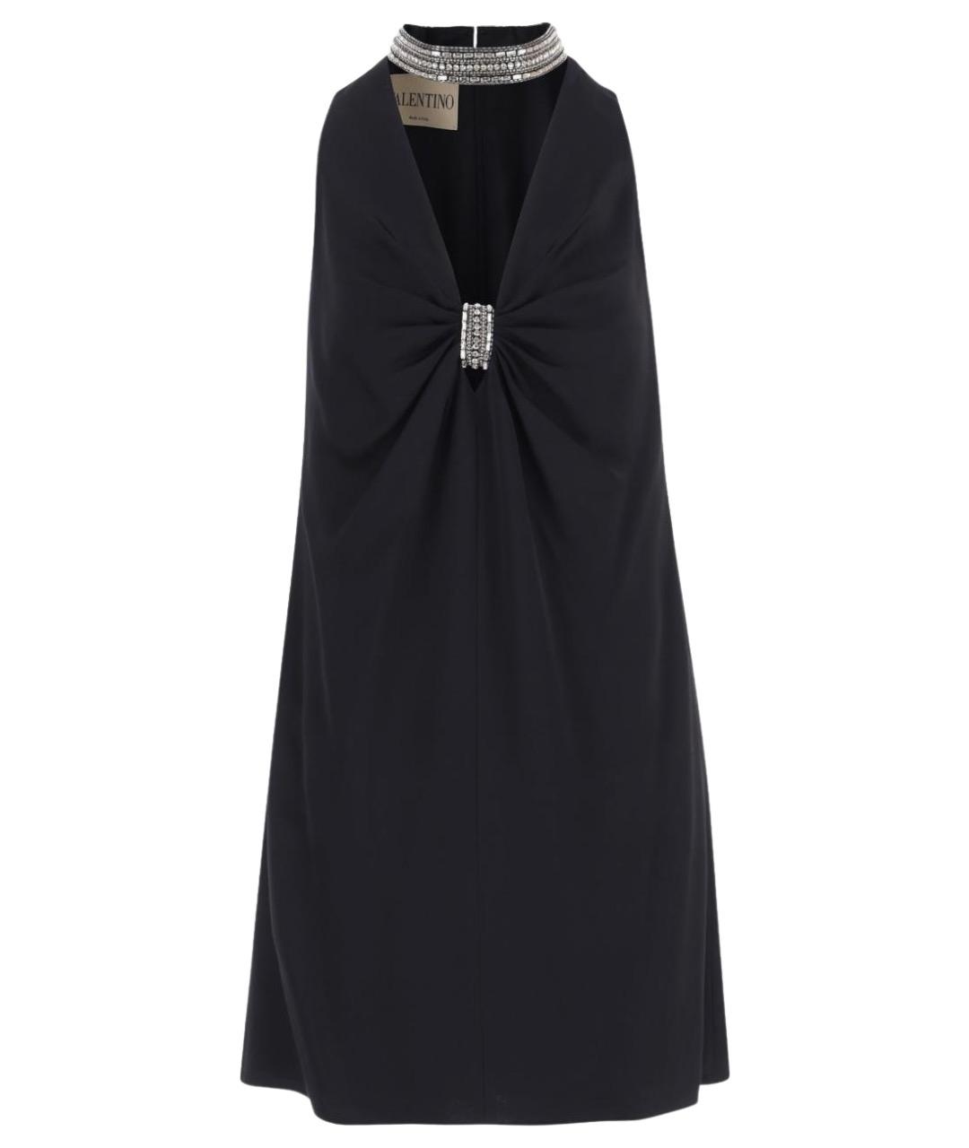 VALENTINO Черное вискозное коктейльное платье, фото 1