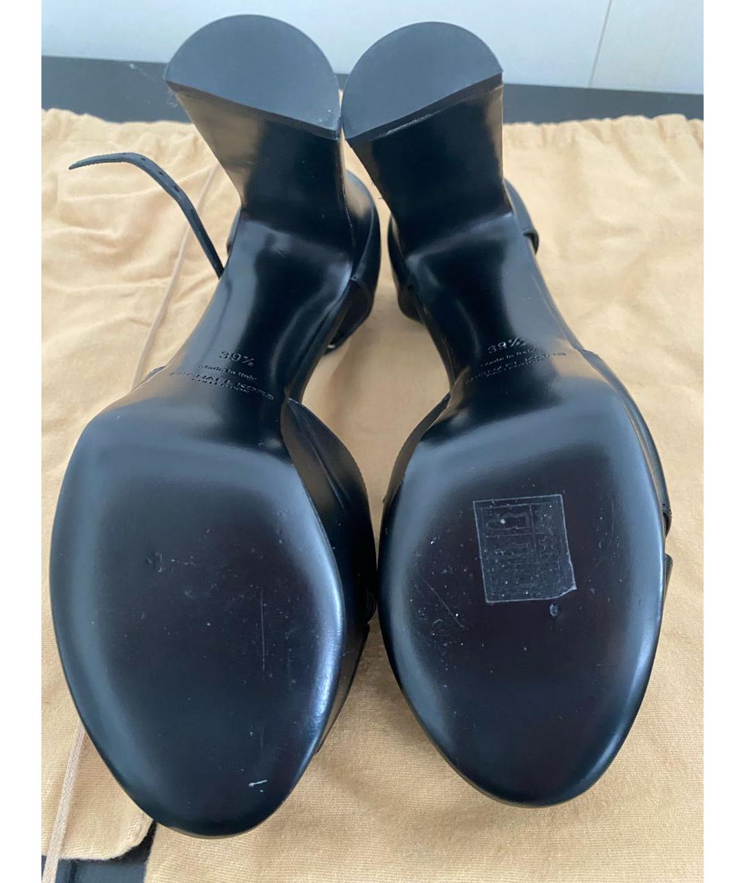 MICHAEL KORS COLLECTION Черные кожаные босоножки, фото 7