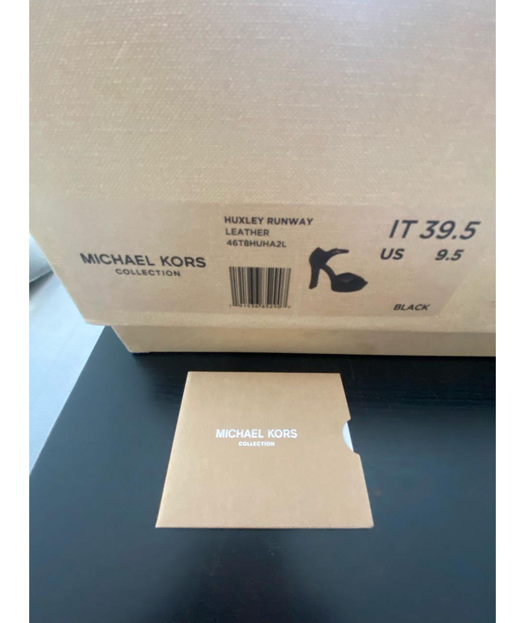 MICHAEL KORS COLLECTION Черные кожаные босоножки, фото 5