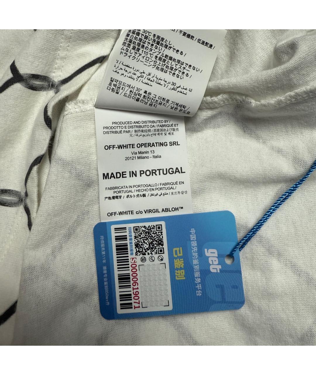 OFF-WHITE Белая хлопковая футболка, фото 5