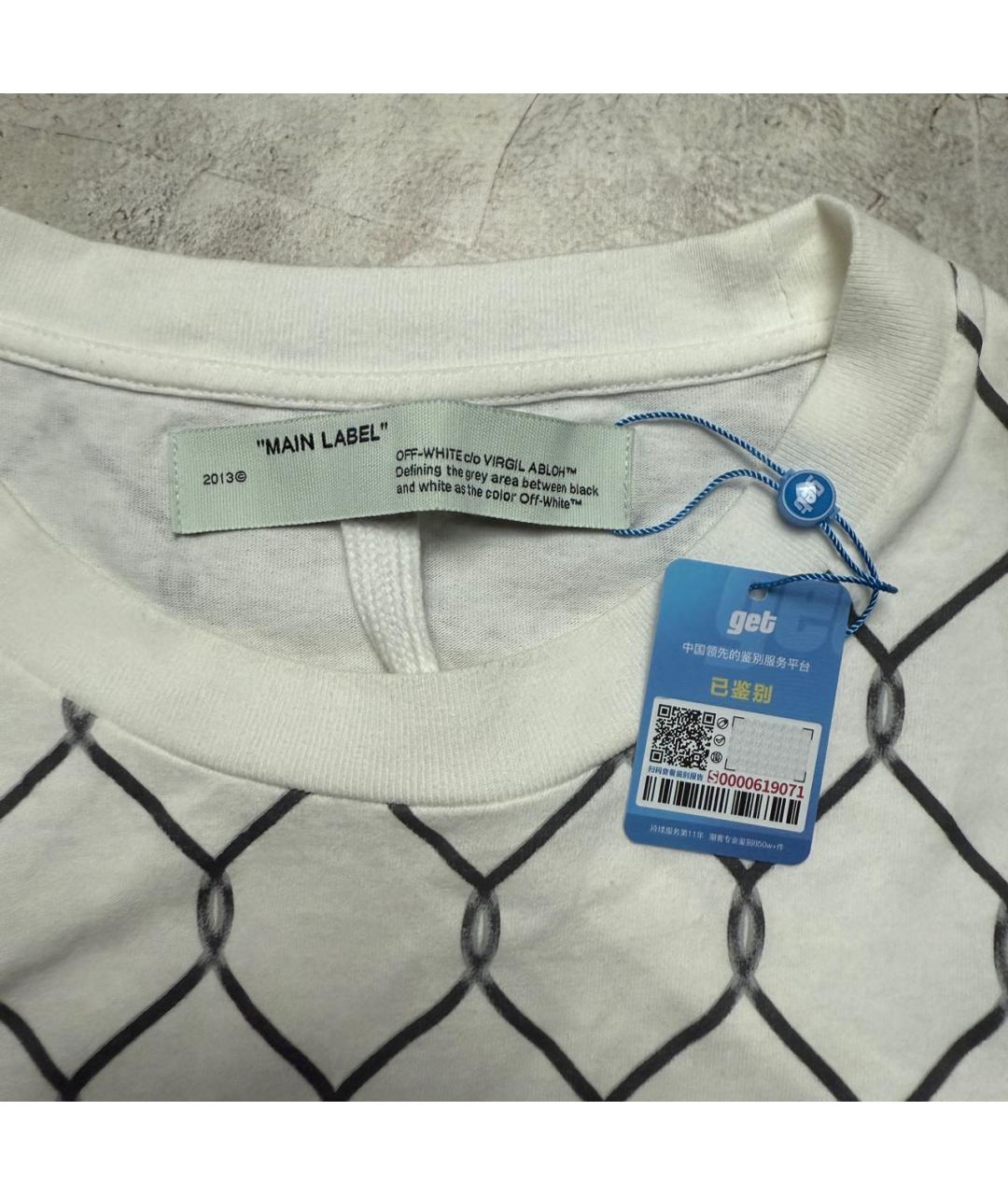 OFF-WHITE Белая хлопковая футболка, фото 3
