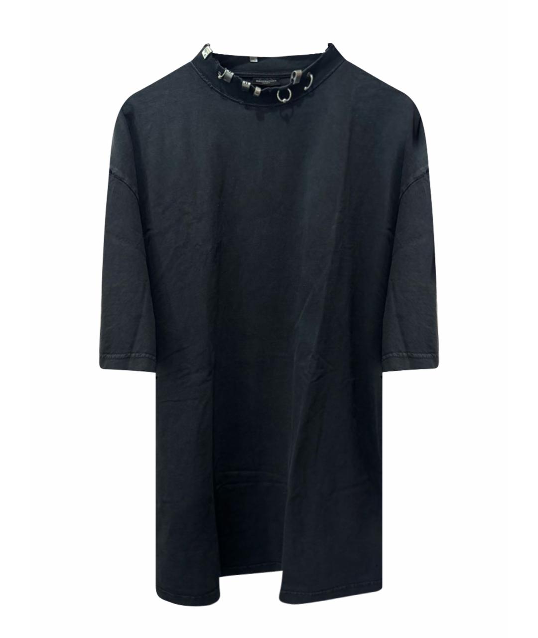 BALENCIAGA Черная хлопковая футболка, фото 1
