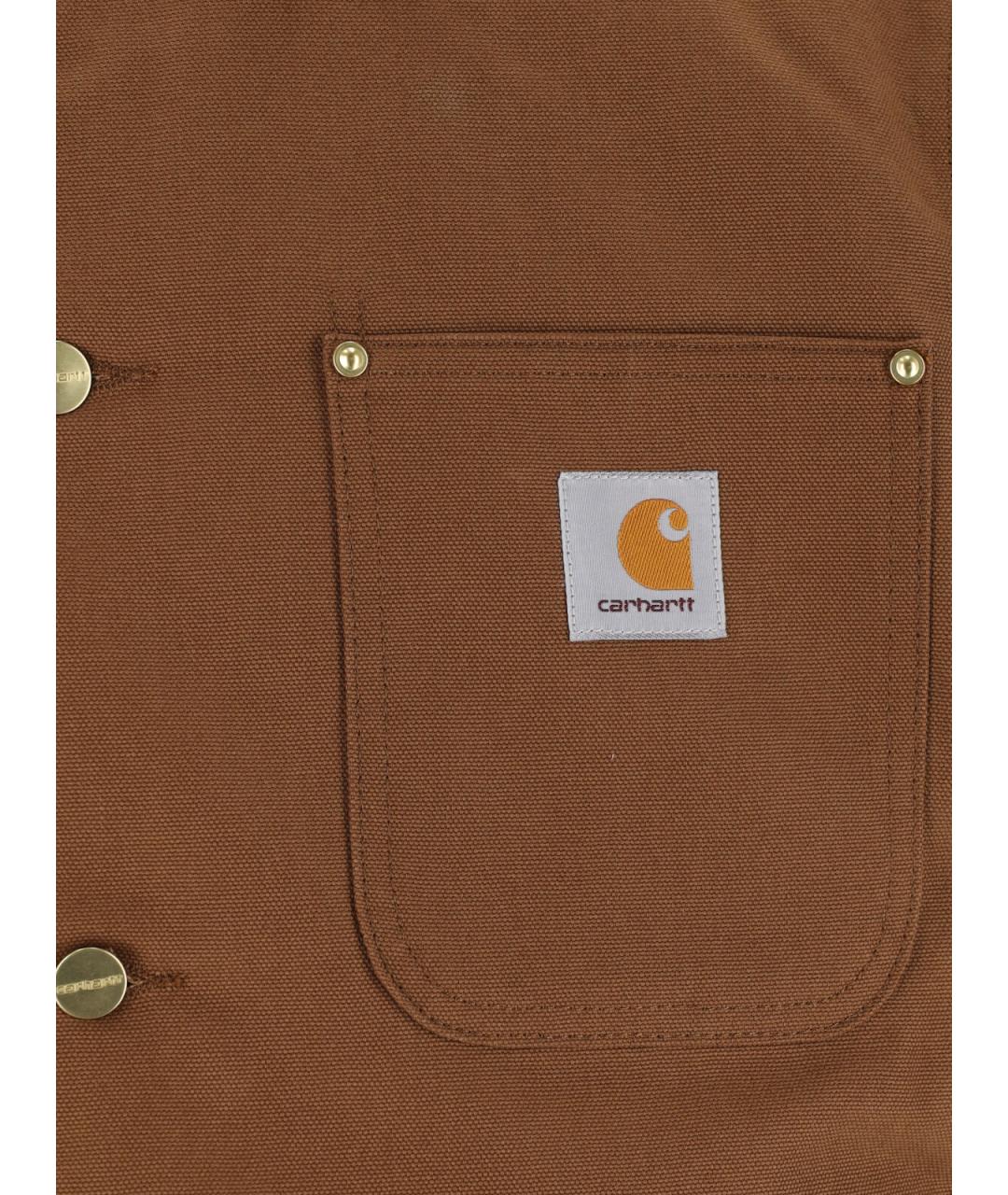 CARHARTT WIP Коричневая хлопковая куртка, фото 4