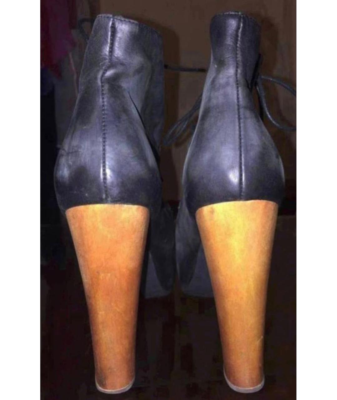 JEFFREY CAMPBELL Черные кожаные ботильоны, фото 4