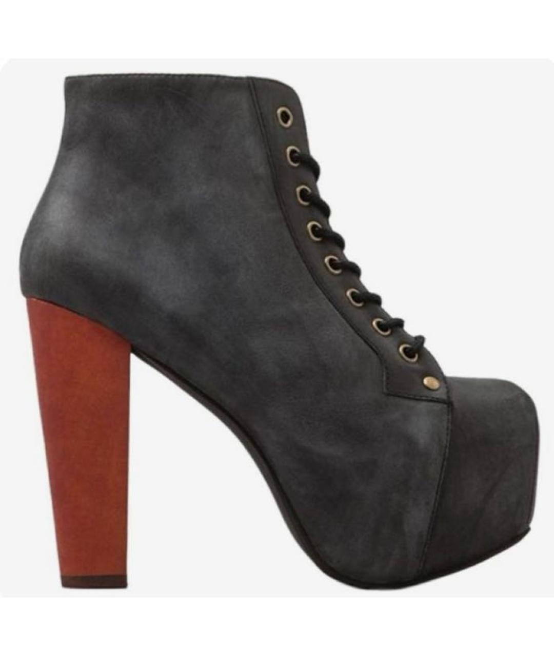JEFFREY CAMPBELL Черные кожаные ботильоны, фото 9