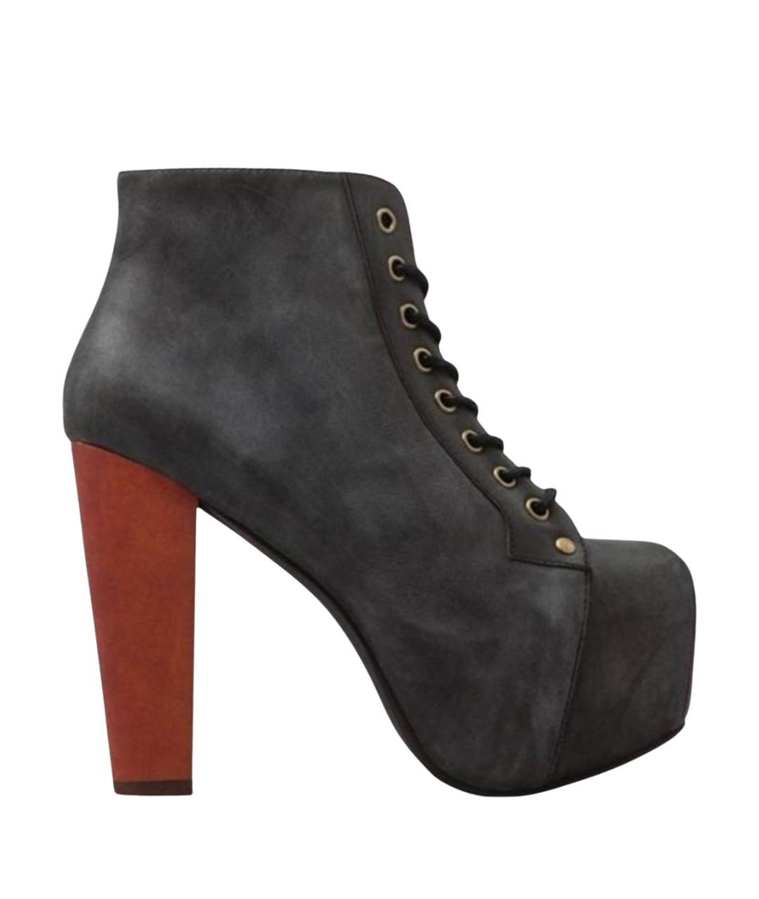 JEFFREY CAMPBELL Черные кожаные ботильоны, фото 1