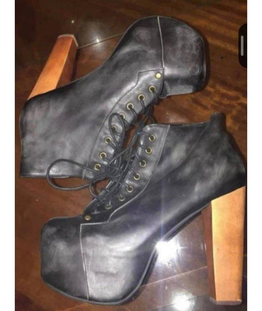 JEFFREY CAMPBELL Черные кожаные ботильоны, фото 6