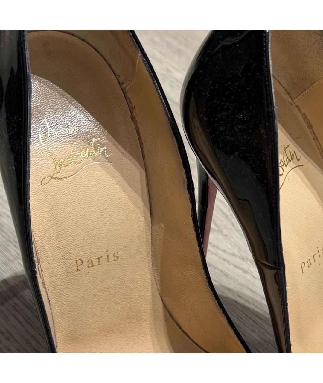 CHRISTIAN LOUBOUTIN Черные туфли из лакированной кожи, фото 4
