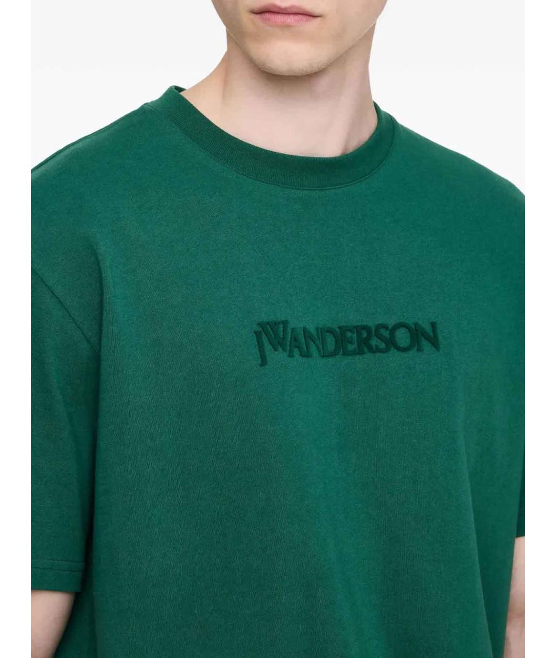 J.W.ANDERSON Зеленая хлопковая футболка, фото 2