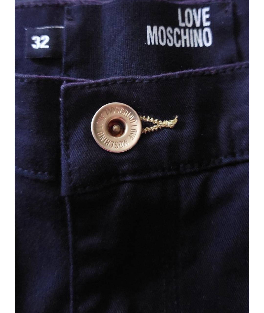 LOVE MOSCHINO Черные хлопко-эластановые прямые джинсы, фото 4