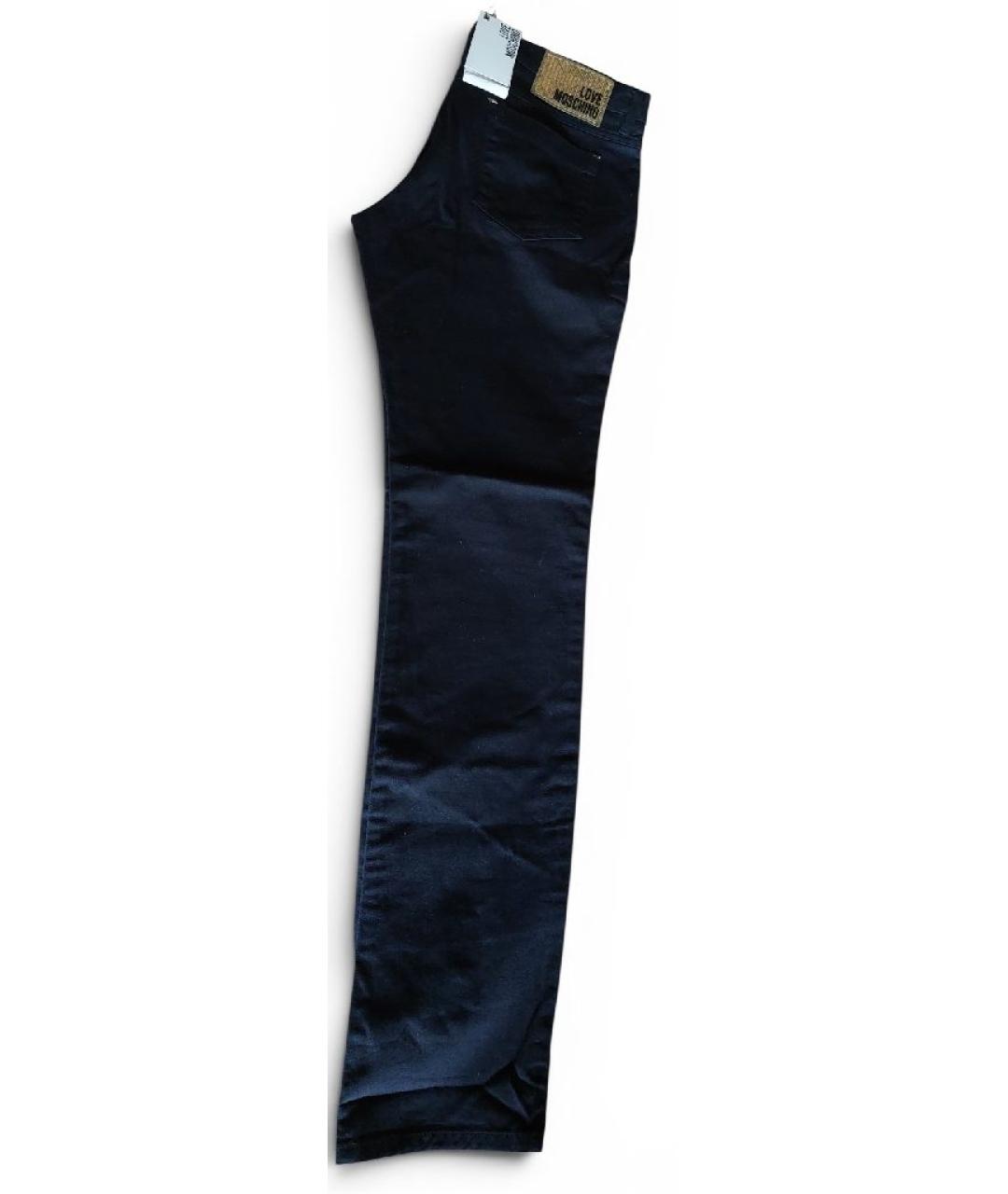 LOVE MOSCHINO Черные хлопко-эластановые прямые джинсы, фото 2