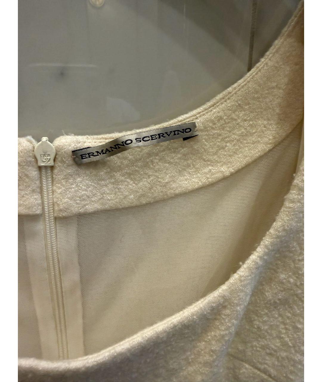 ERMANNO SCERVINO Белое кашемировое повседневное платье, фото 5