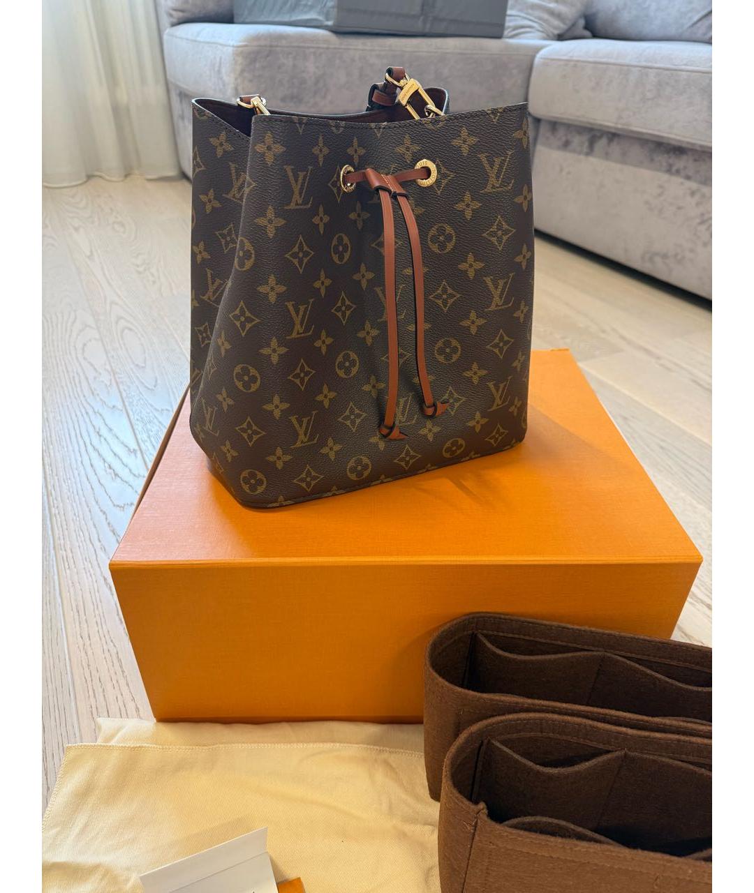 LOUIS VUITTON Коричневая сумка через плечо из искусственной кожи, фото 4