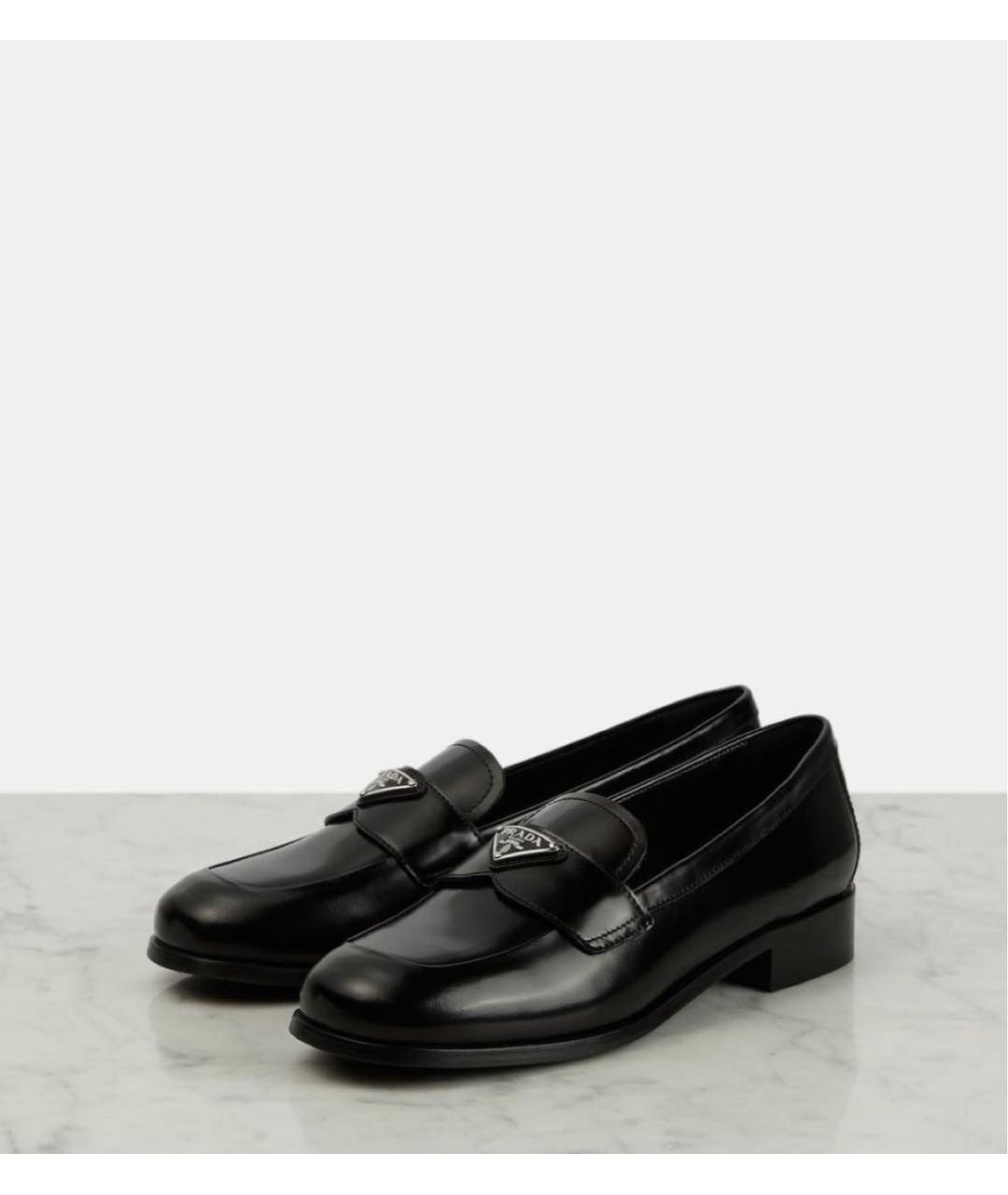 PRADA Черные кожаные лоферы, фото 2
