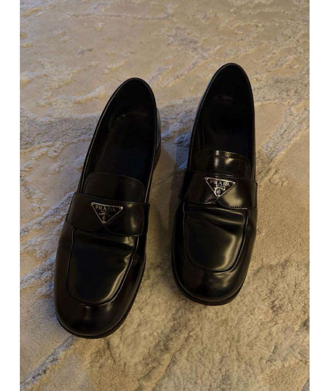 PRADA Черные кожаные лоферы, фото 3