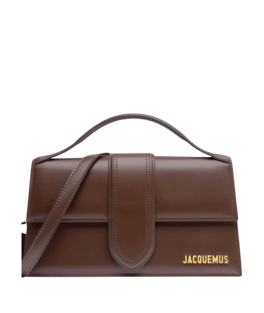 JACQUEMUS Коричневая кожаная сумка через плечо, фото 1