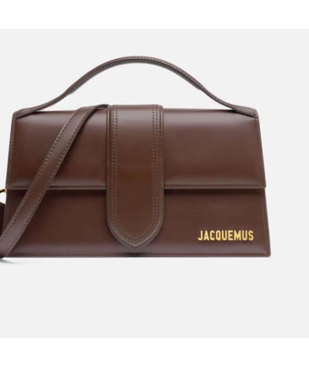 JACQUEMUS Коричневая кожаная сумка через плечо, фото 4