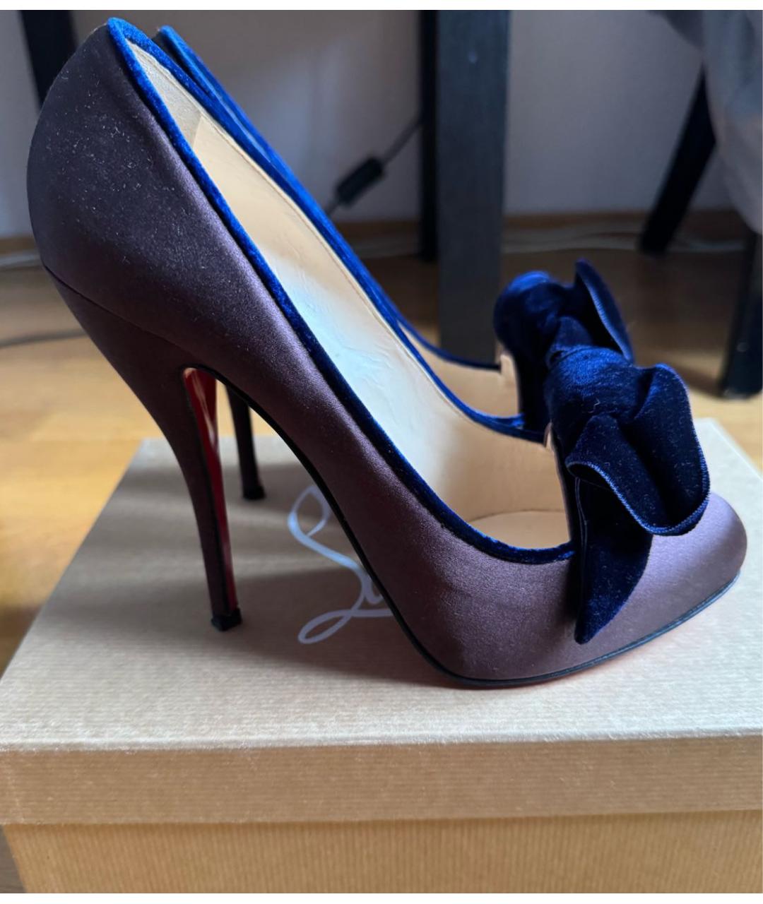 CHRISTIAN LOUBOUTIN Фиолетовые текстильные туфли, фото 5