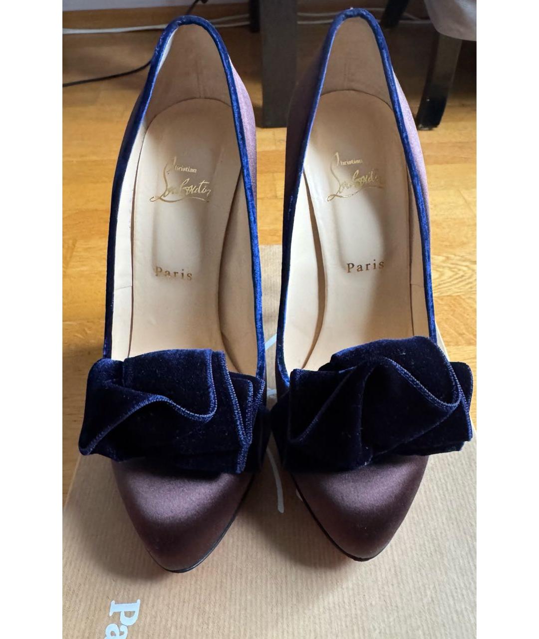 CHRISTIAN LOUBOUTIN Фиолетовые текстильные туфли, фото 2