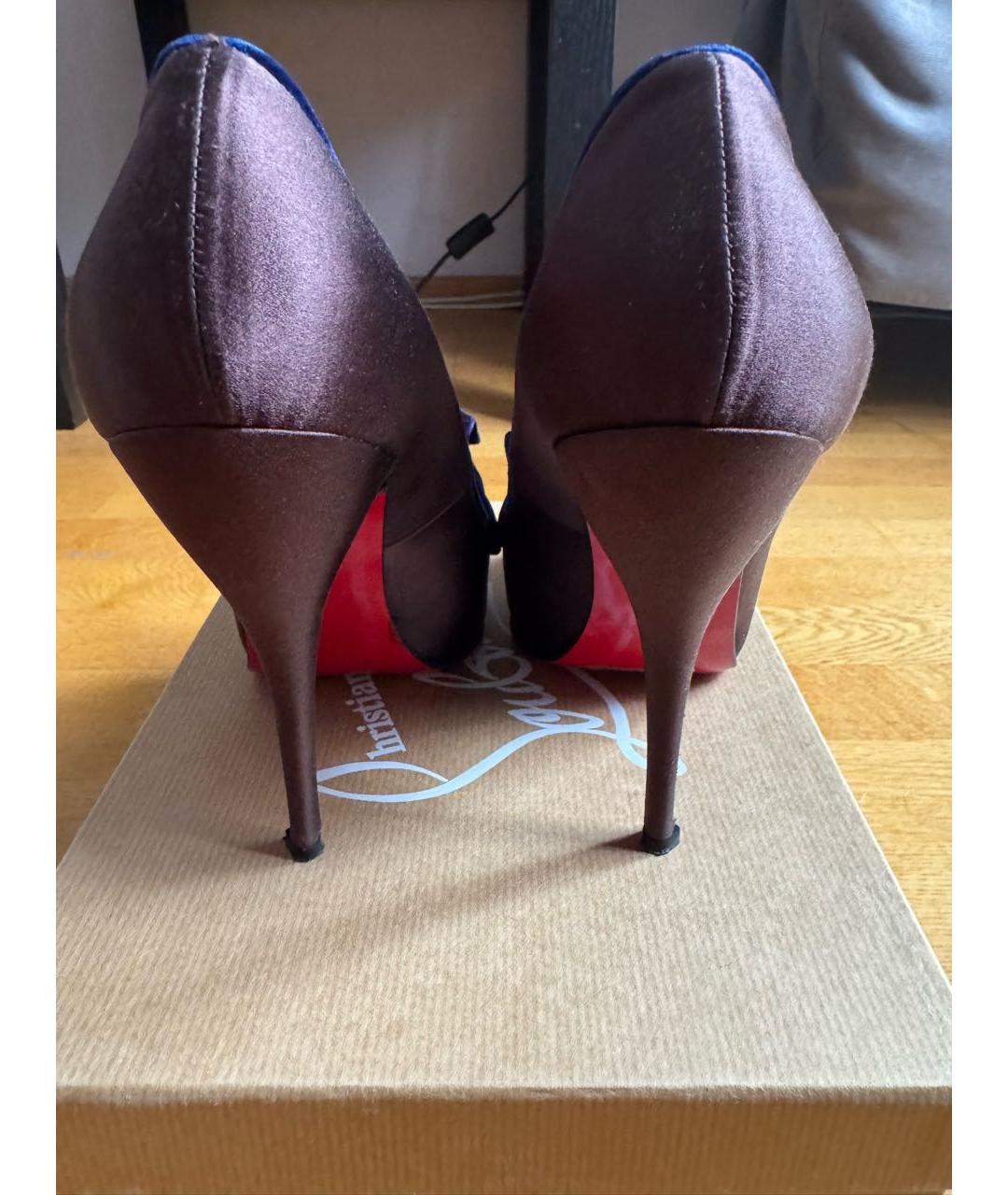 CHRISTIAN LOUBOUTIN Фиолетовые текстильные туфли, фото 3