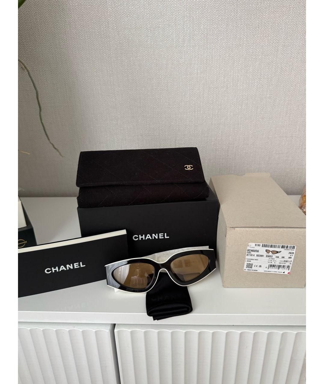 CHANEL Черные пластиковые солнцезащитные очки, фото 6