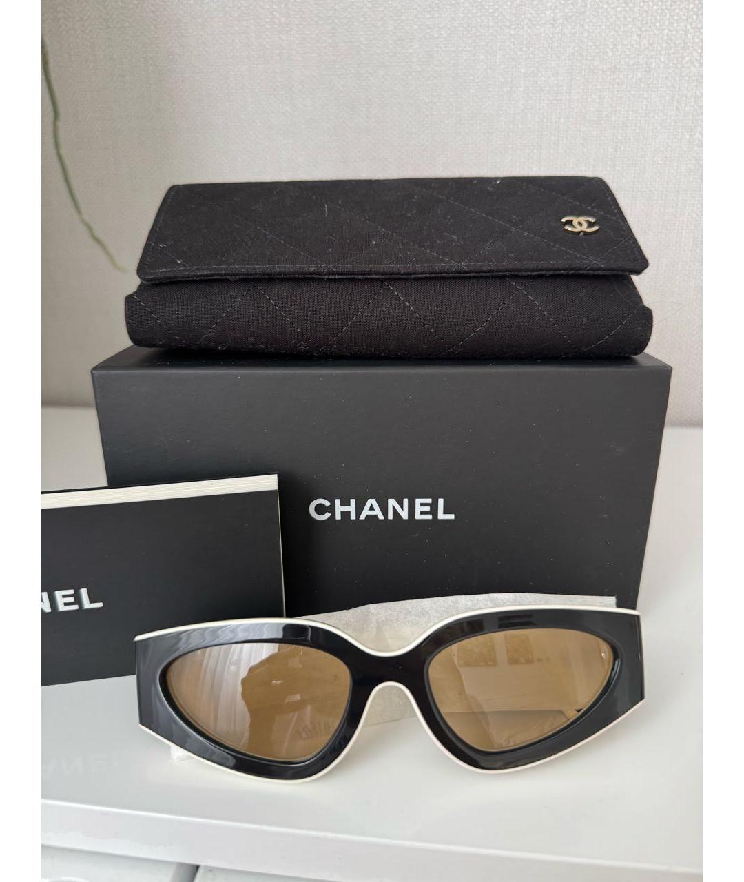 CHANEL Черные пластиковые солнцезащитные очки, фото 4