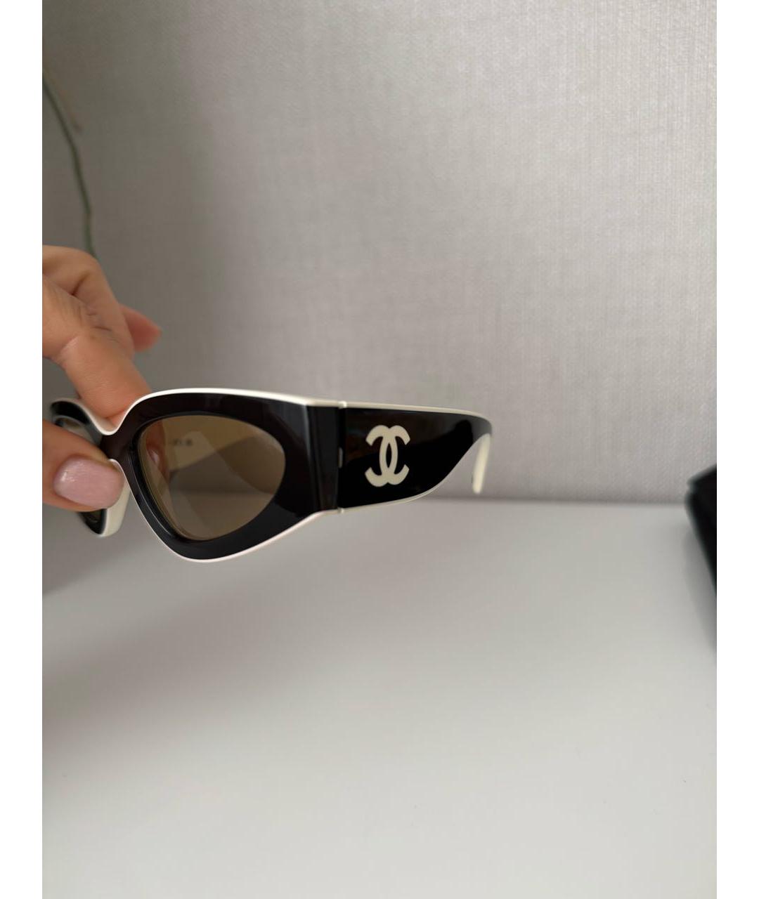 CHANEL Черные пластиковые солнцезащитные очки, фото 3