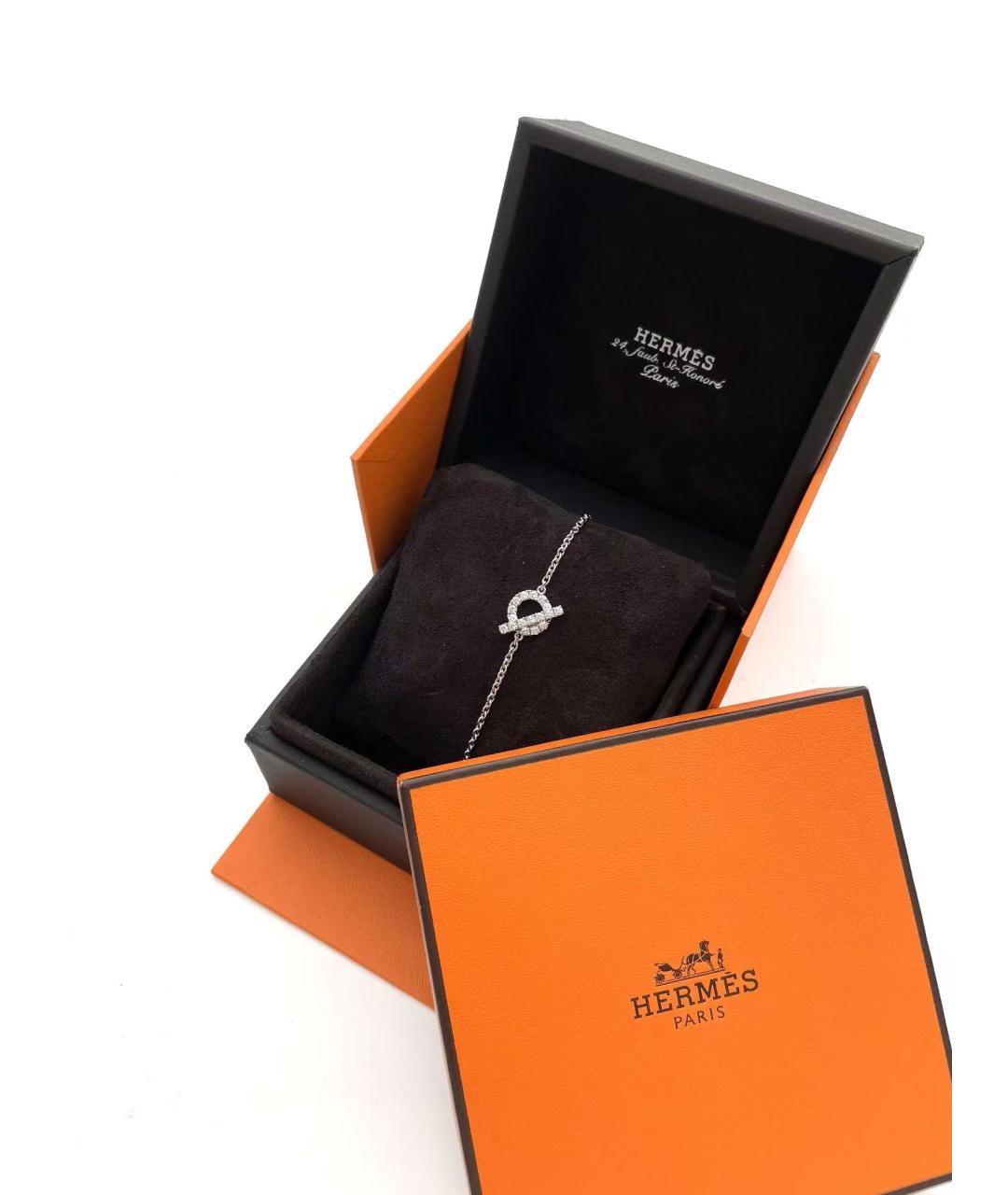 HERMES Серебряный браслет из белого золота, фото 2