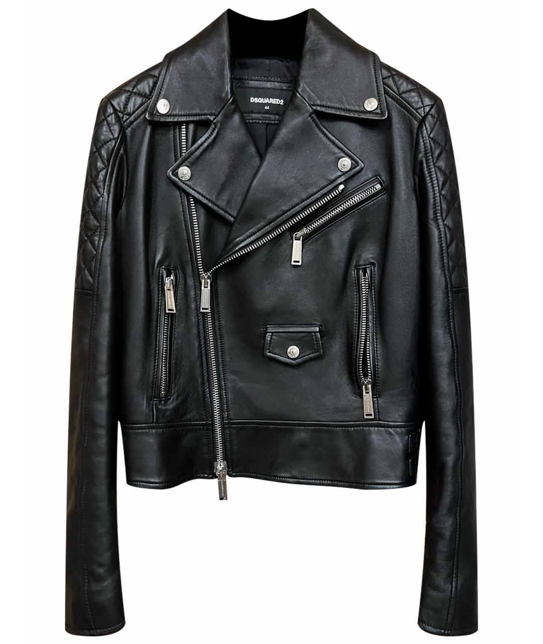 DSQUARED2 Черная кожаная куртка, фото 1